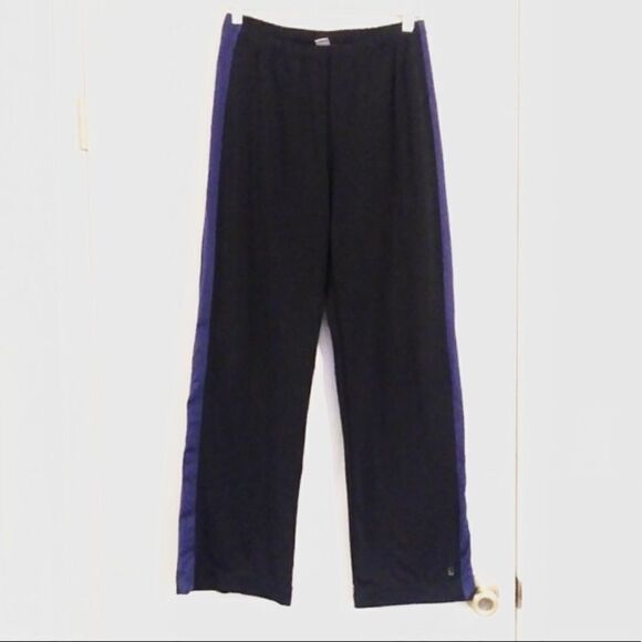 Lucy Black Athletic Sweat Pants w/ Violet Side Stripes - Picture 1 of 6